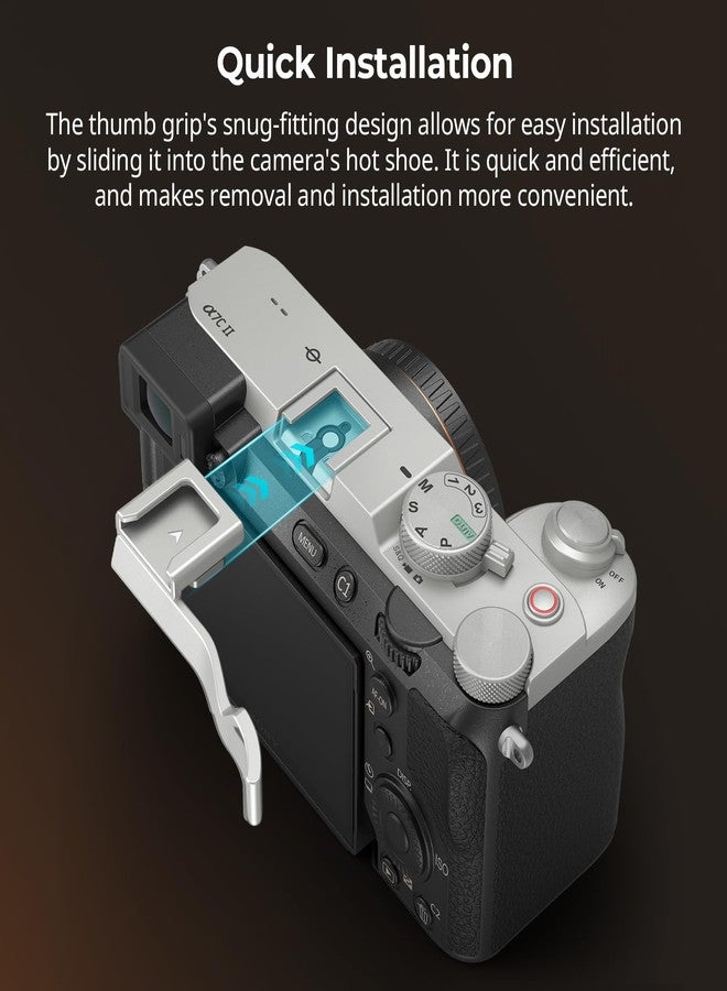 سمول ريج مقبض الإبهام SMALLRIG لكاميرات سوني ألفا 7C II/ألفا 7CR / ألفا 7C، تصميم مريح، قاعدة تثبيت مدمجة، للإضاءة والميكروفون، وزن 8 غرام فقط (فضي) - 4818 - Image 3